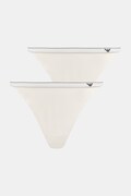 Emporio Armani Underwear stringi damskie bawełniane z elastanem 2-pack białe EW000405.AF25589