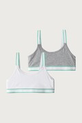 United Colors of Benetton biustonosz dziecięcy bawełniany z elastanem 2-pack szary 3G680R00B