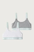 United Colors of Benetton biustonosz dziecięcy bawełniany z elastanem 2-pack szary 3G680R00B