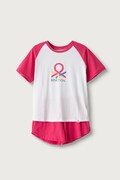 United Colors of Benetton piżama dwuczęściowa dziecięca bawełniana z elastanem różowa 3G680P0A9