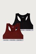Calvin Klein Underwear podprsenka detská bavlnená s elastanom 2-pak burgundská G80G800742