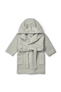 Liewood μπουρνούζι με κουκούλα παιδικό Minik Rabbit Fleece Bathrobe γκρί LW21180
