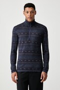 Smartwool longsleeve funkcyjny męski z wełny merino granatowy SW002822R161