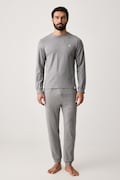 United Colors of Benetton piżama dwuczęściowa męska bawełniana z elastanem szara 3G684P039