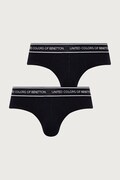 United Colors of Benetton slipy męskie bawełniane z elastanem 2-pack czarne 3G682S00N