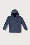 U.S. Polo Assn. bluza z kapturem dziecięca z bawełną niebieska USP4410