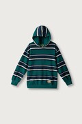 United Colors of Benetton bluza z kapturem dziecięca bawełniana turkusowa 3KHYC205W