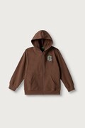 United Colors of Benetton bluza rozpinana z kapturem dziecięca bawełniana brązowa 3J68C506F