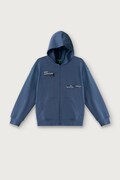 United Colors of Benetton bluza rozpinana z kapturem dziecięca bawełniana niebieska 3J68C506F