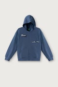 United Colors of Benetton bluza rozpinana z kapturem dziecięca bawełniana niebieska 3J68C506F