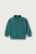 United Colors of Benetton mikina na zips detská bavlnená tyrkysová 3J70G504I