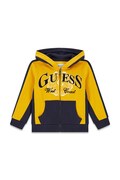 Guess bluza rozpinana z kapturem dziecięca bawełniana żółta N6BQ04 K6113