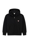 Guess bluza rozpinana z kapturem dziecięca bawełniana czarna L6BQ20 K8106