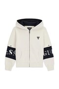 Guess bluza rozpinana z kapturem dziecięca bawełniana szara L6BQ17 K8045