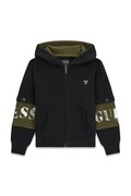 Guess bluza rozpinana z kapturem dziecięca bawełniana czarna L6BQ17 K8045