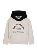 Karl Lagerfeld кофта з капюшоном дитяча з бавовною бежева Z31372