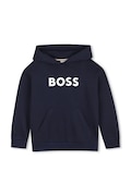 BOSS mikina s kapucí dětská s bavlnou námořnická modrá J53396
