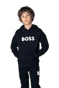 BOSS mikina s kapucí dětská s bavlnou černá J53396