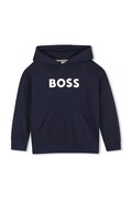 BOSS mikina s kapucí dětská s bavlnou námořnická modrá J53396