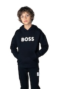 BOSS mikina s kapucí dětská s bavlnou černá J53396
