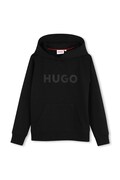 HUGO mikina s kapucí dětská s bavlnou černá G01231