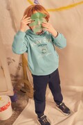 Mayoral bluza z kapturem dziecięca z bawełną turkusowa 4456