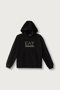 EA7 Emporio Armani bluza z kapturem dziecięca z bawełną czarna 7B000357 AF10368