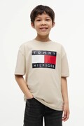 Tommy Hilfiger T-shirt dziecięcy bawełniany beżowy KB0KB10340