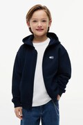 Tommy Hilfiger hanorac cu fermoar și glugă pentru copii din bumbac bleumarin KB0KB10553