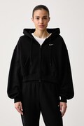 Nike Sportswear cipzáras melegítőfelső kapucnival női pamuttal Studio Fleece fekete IM8499.001