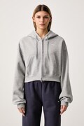 Nike Sportswear bluza rozpinana z kapturem damska z bawełną Studio Fleece szara IM8499.063