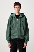 Carhartt WIP Hooded Nelson Jacket кофта на застібці бавовняна жіноча зелена I033830