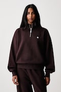 Carhartt WIP Casey High Neck Sweat bluza bawełniana damska brązowa I037148