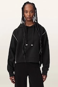 AllSaints bluza z kapturem damska bawełniana CIARA czarna W008JF
