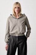 Rick Owens DRKSHDW Small Gimp μπλούζα με κουκούλα και κουμπιά βαμβακερή Γυναικεία μπεζ DS02F6246 RIG