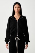Rick Owens DRKSHDW Small Gimp μπλούζα με κουκούλα και κουμπιά βαμβακερή Γυναικεία μαύρη DS02F6246 RIG