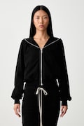 Rick Owens DRKSHDW Small Gimp μπλούζα με κουκούλα και κουμπιά βαμβακερή Γυναικεία μαύρη DS02F6246 RIG