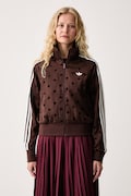 adidas Originals hanorac cu fermoar pentru femei Satin Polka Dots maro LI2855