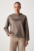 Weekend Max Mara bluza z kapturem damska z dodatkiem wełny WKDVETRINO brązowa 2625926012600