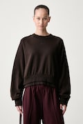 adidas Originals bluza damska bawełniana Winterized Double brązowa KT2329