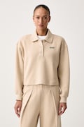 Lacoste bluza damska z bawełną beżowa SF8368