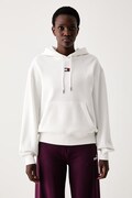 Tommy Jeans bluza z kapturem damska z bawełną biała DW0DW23296