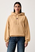 Tommy Jeans bluza z kapturem damska z bawełną beżowa DW0DW23296
