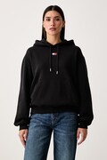 Tommy Jeans bluza z kapturem damska z bawełną czarna DW0DW23296