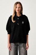 Liu Jo bluza z kapturem damska bawełniana czarna TF6070 FS091