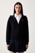 Lacoste bluza rozpinana z kapturem damska z bawełną granatowa SF5272