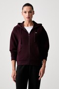 Lacoste bluza rozpinana z kapturem damska z bawełną czarna SF5272