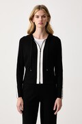 Elisabetta Franchi bluza rozpinana z kapturem damska z wiskozą czarna MK15S66E2