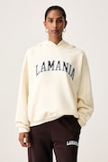 La Mania bluza z kapturem damska z bawełną LOS beżowa LOS