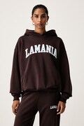 La Mania bluza z kapturem damska z bawełną LOS brązowa LOS